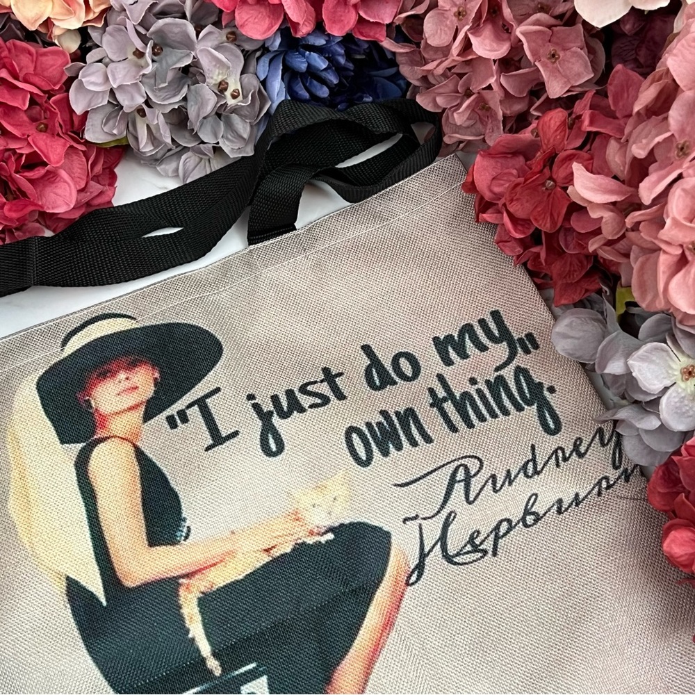 Eco-Friendly Audrey Hepburn Folding Tote Bag - Picture 7 of 15